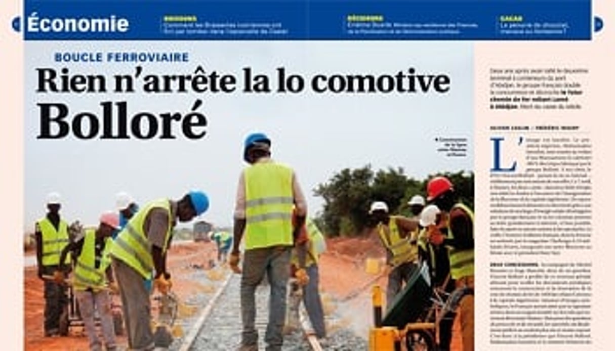 Construction de la ligne entre Niamey et Dosso. © Bolloré