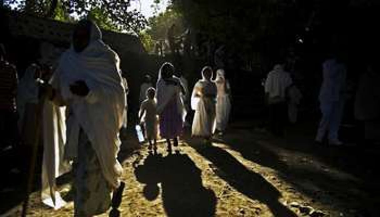 Des Chrétiens éthiopiens orthodoxes à Gondar le 20 janvier 2014. © AFP/Carl de Souza