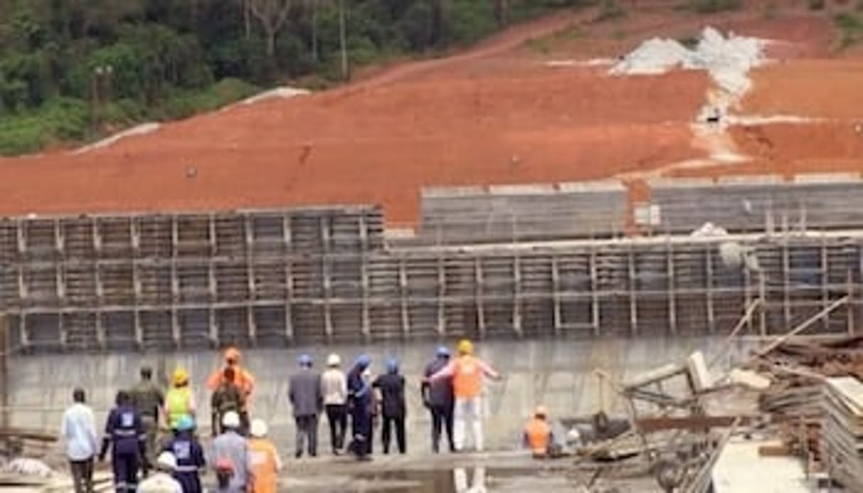 Le chantier du barrage de Lom Pangar, au Cameroun. © Reussite