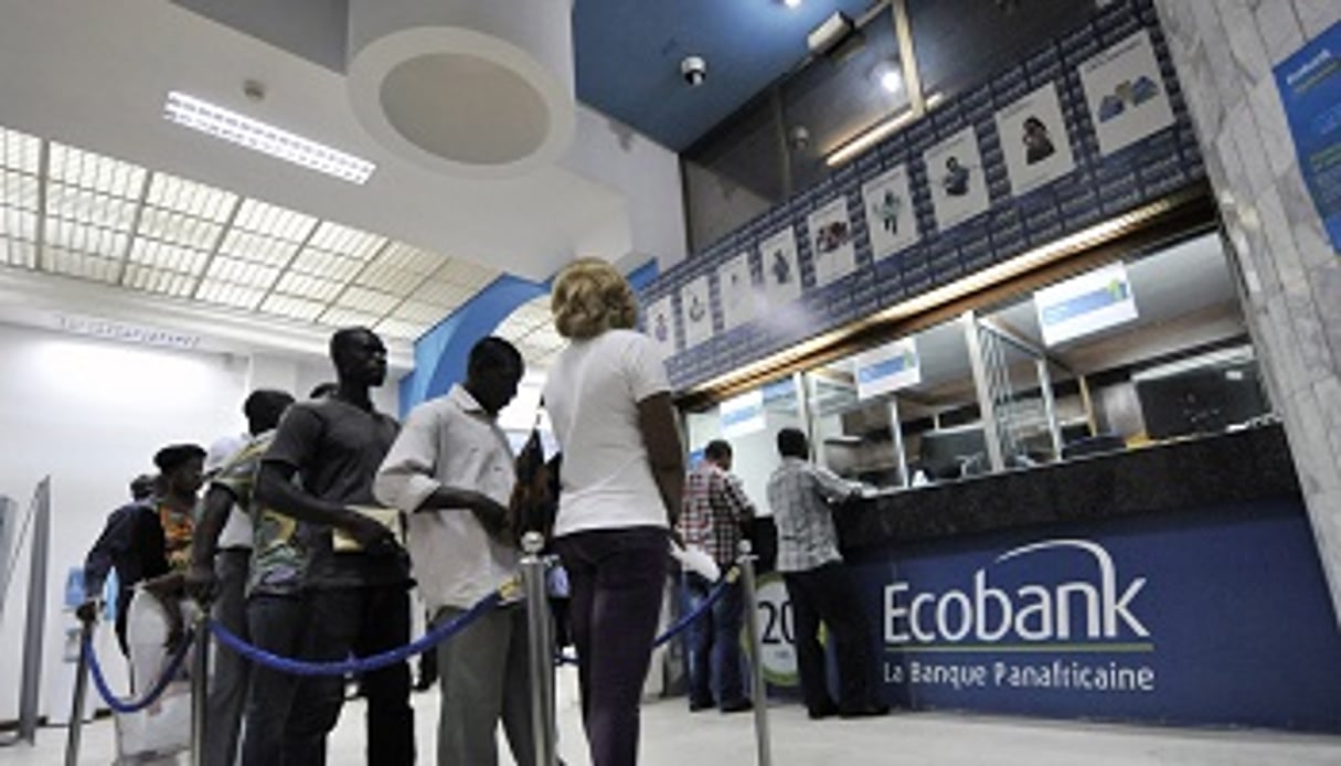 Vue d’un guichet d’Ecobank Côte d’Ivoire. © Olivier pour J.A.