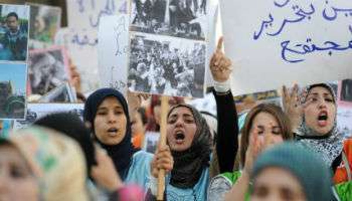 Des femmes manifestent le 8 mars 2014 à Rabat pour la journée des droits des femmes. © Fadel Senna/AFP