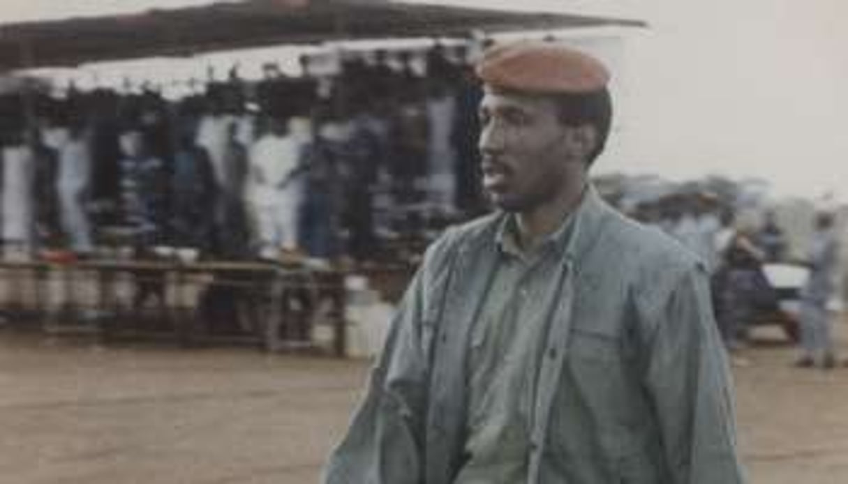 Thomas Sankara à Tenkodogo le 2 octobre 1987, quelques jours avant sa mort. © Archives J.A.