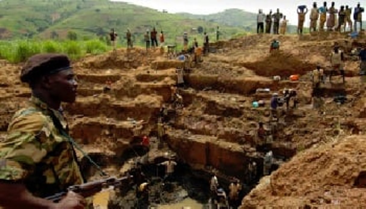 Une mine illégale en RD Congo. La RDC accuse régulièrement le Rwanda de financer des groupes armées en important des minerais depuis des zones de conflits. © AFP