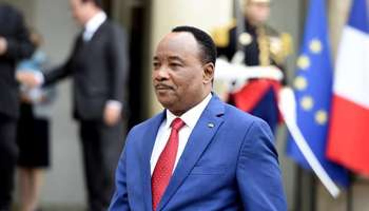 Le président du Niger Mahamadou Issoufou, au palais de l’Elysée le 2 juin 2015. © AFP