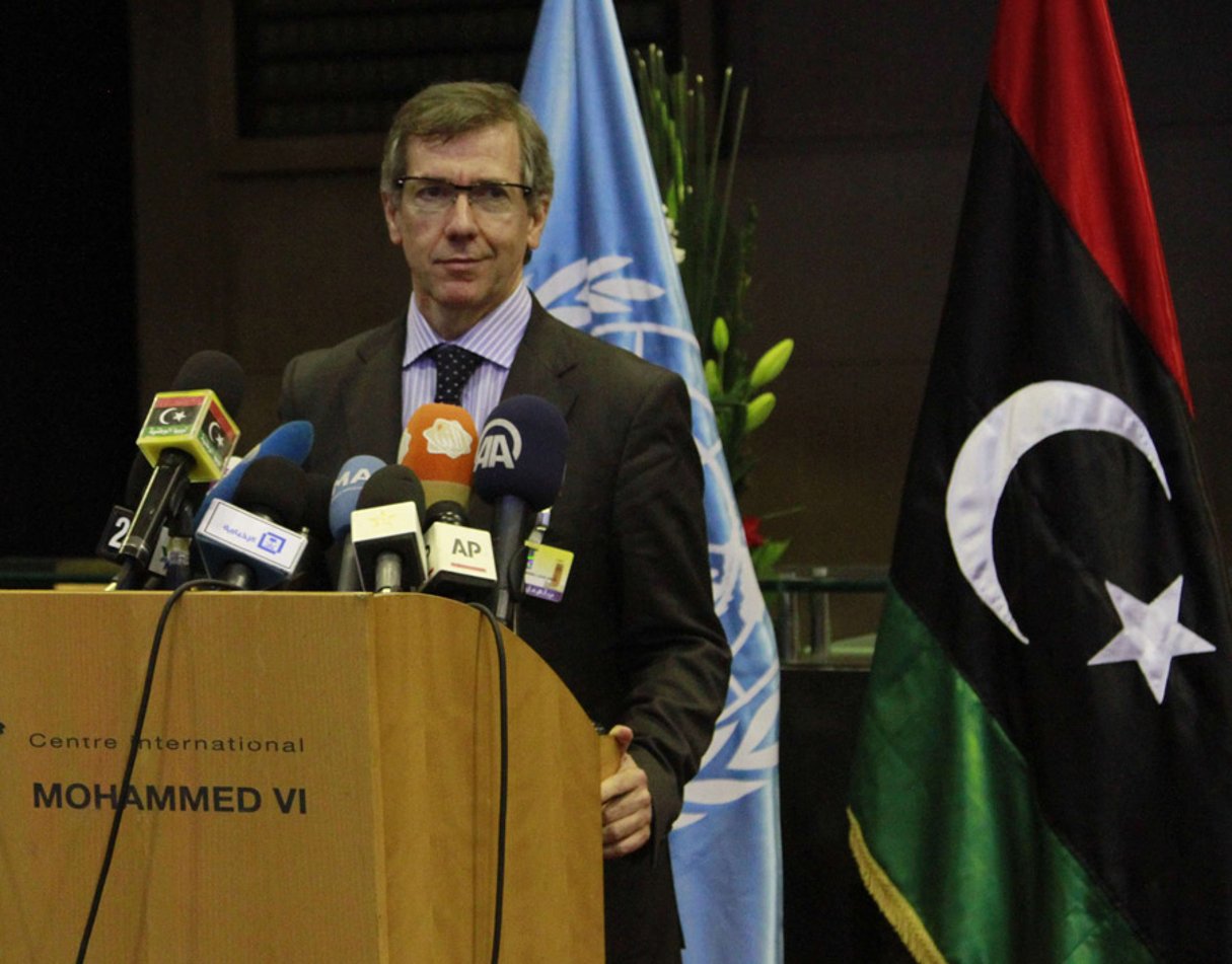 Bernardino Leon, l’envoyé spécial de l’ONU en Libye, à Skhirat, le 13 mars 2015. © Paul Schemm/AP/SIPA