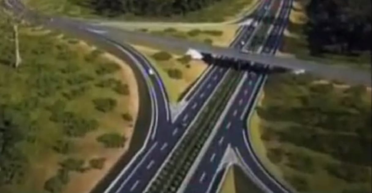 Maquette de l’autoroute Ila-Touba © Capture d’écran/RTS/Youtube