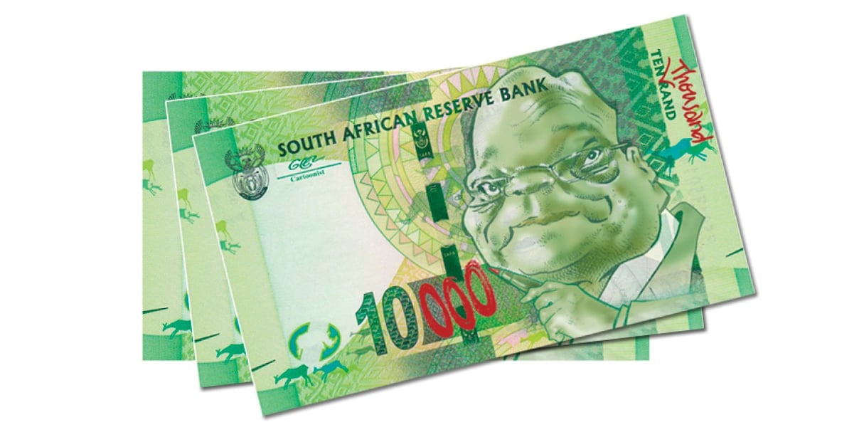 Le salaire du président sud-africain Jacob Zuma est désormais de 16 130 euros par mois. © Illustration par Damien Glez