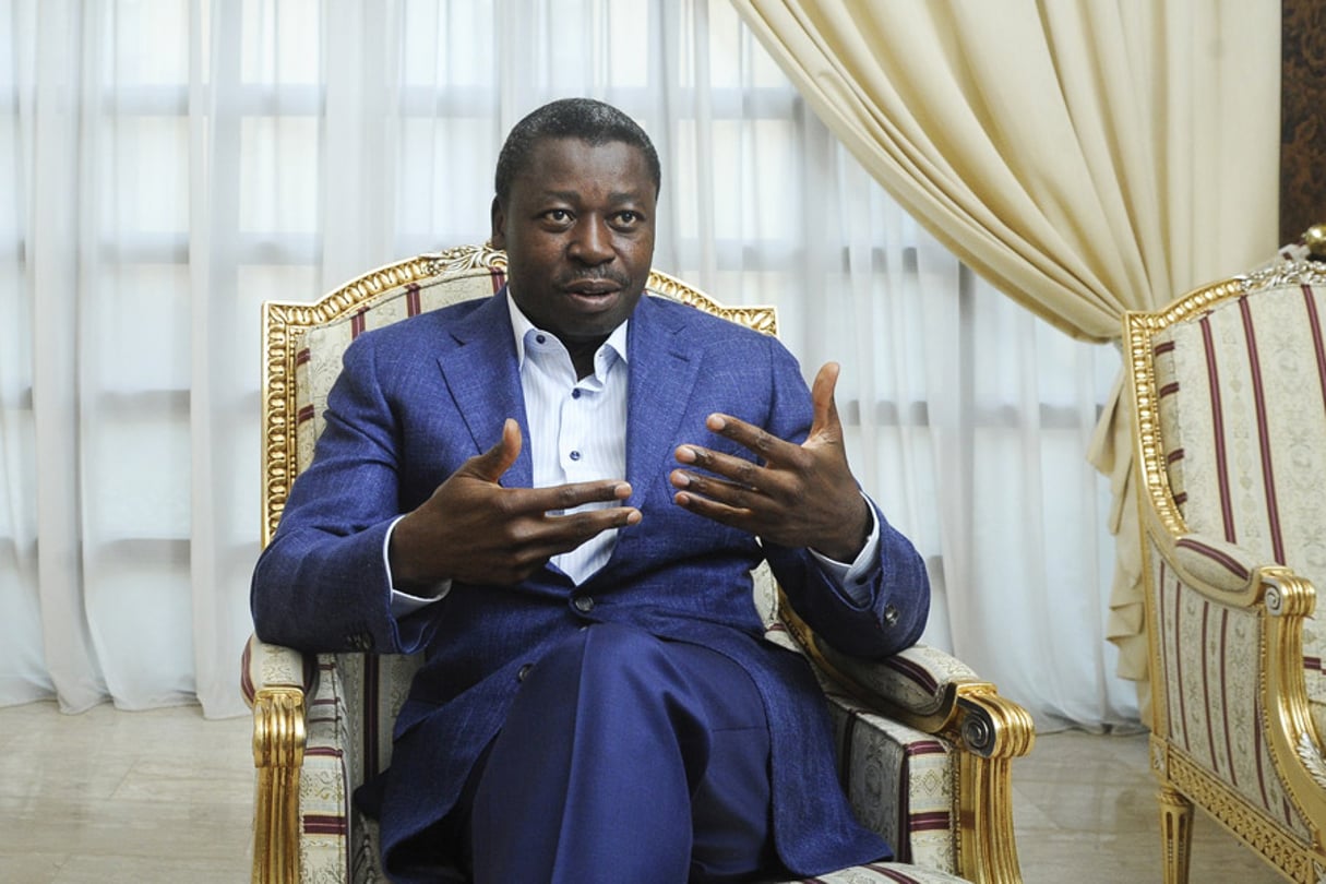 Le président togolais Faure Gnassingbé le 6 avril 2015 à Lomé. © Vincent Fournier/JA