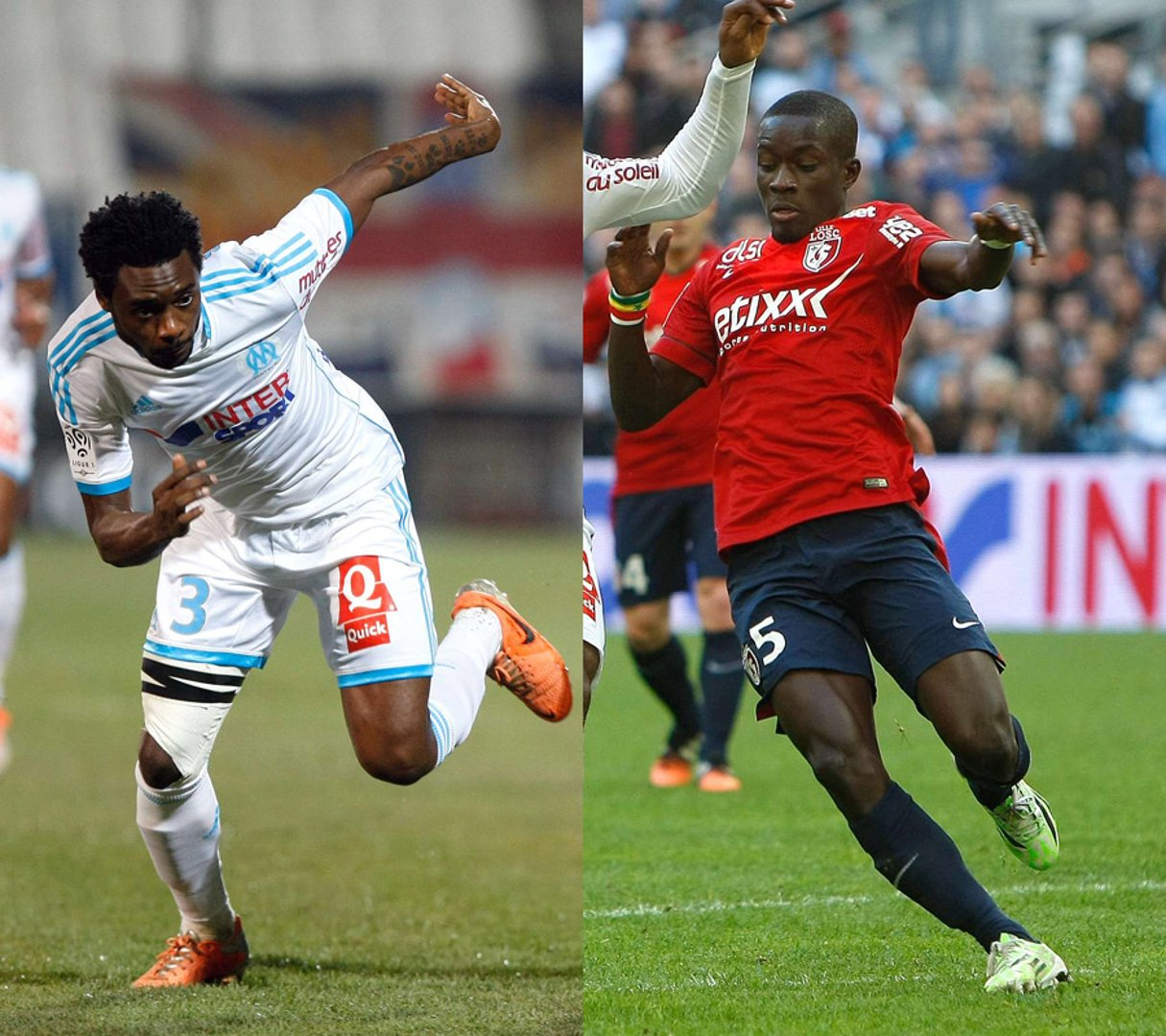 Le Camerounais Nicolas Nkoulou (Marseille) est convoité par Lyon et Arsenal, et le Sénégalais Idrissa Gueye pourrait quitter Lille pour Southampton. © Claude Paris/AP/SIPA