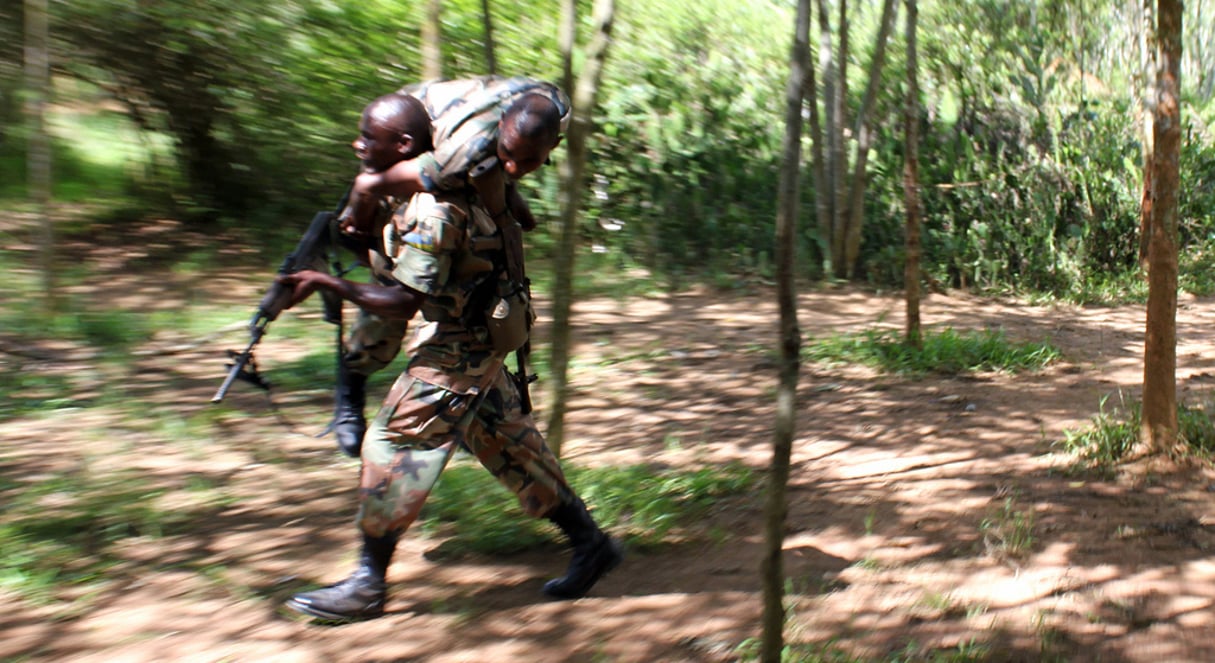 Les Forces de défense rwandaises en formation à Gako, près de Kigali. © Flickr/US Army Africa