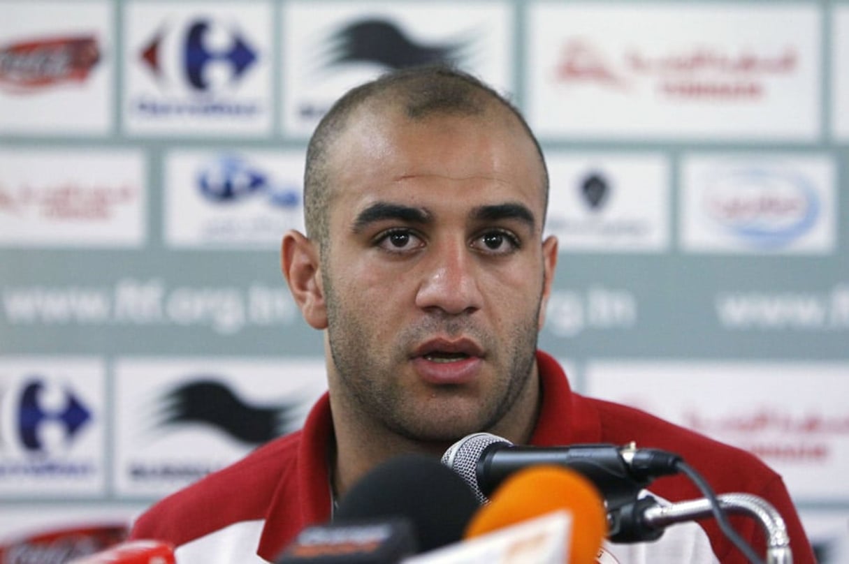Le footballeur tunisien Aymen Abdennour, à Libreville, le 30 janvier 2012. © Francois Mori/AP/SIPA
