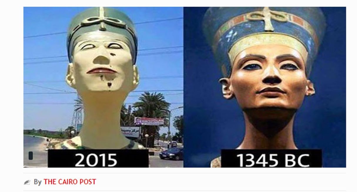 À gauche, la réplique. À droite, l’originale. © Capture / The Cairo Post