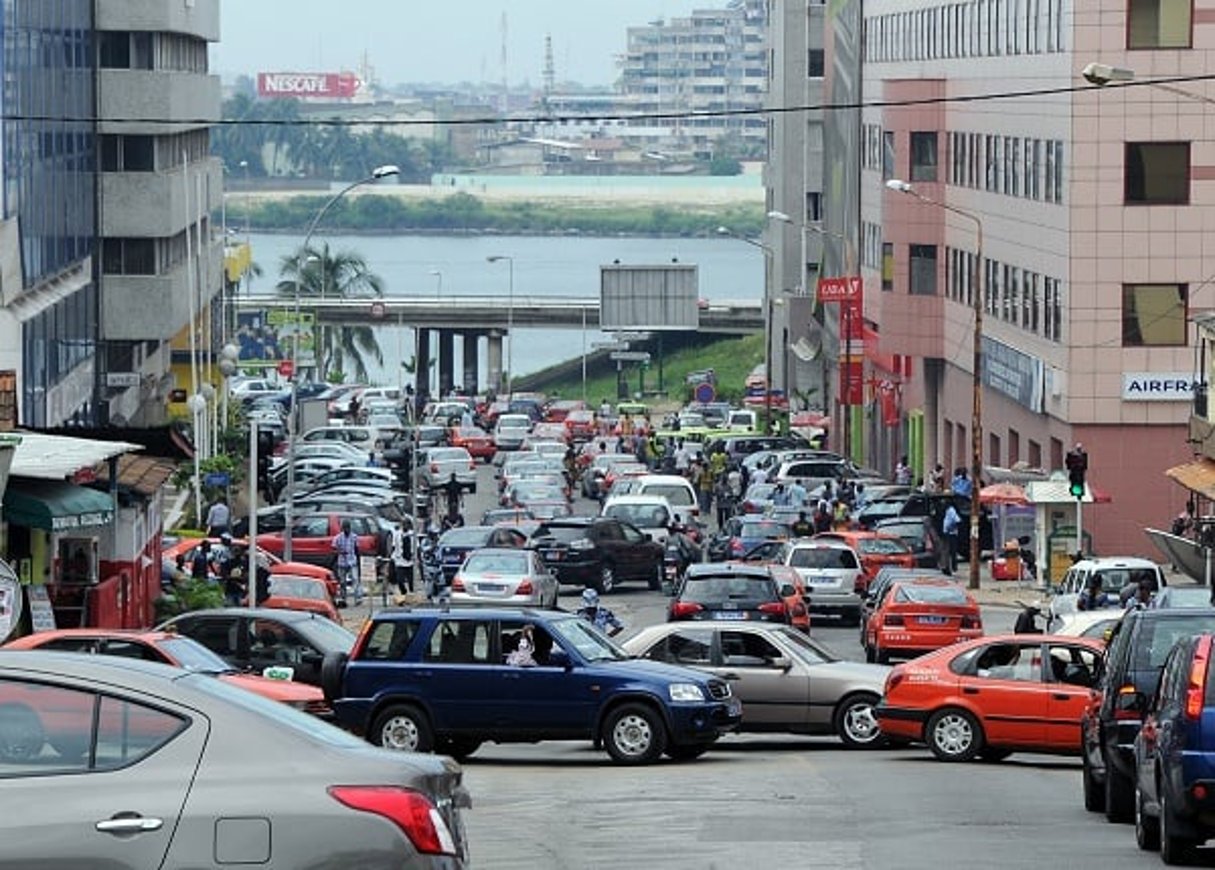 Vue du Plateau, centre des affaires d’Abidjan. Les PME représentent 80 % du tissu économique en Côte d’Ivoire. © Olivier pour Jeune Afrique