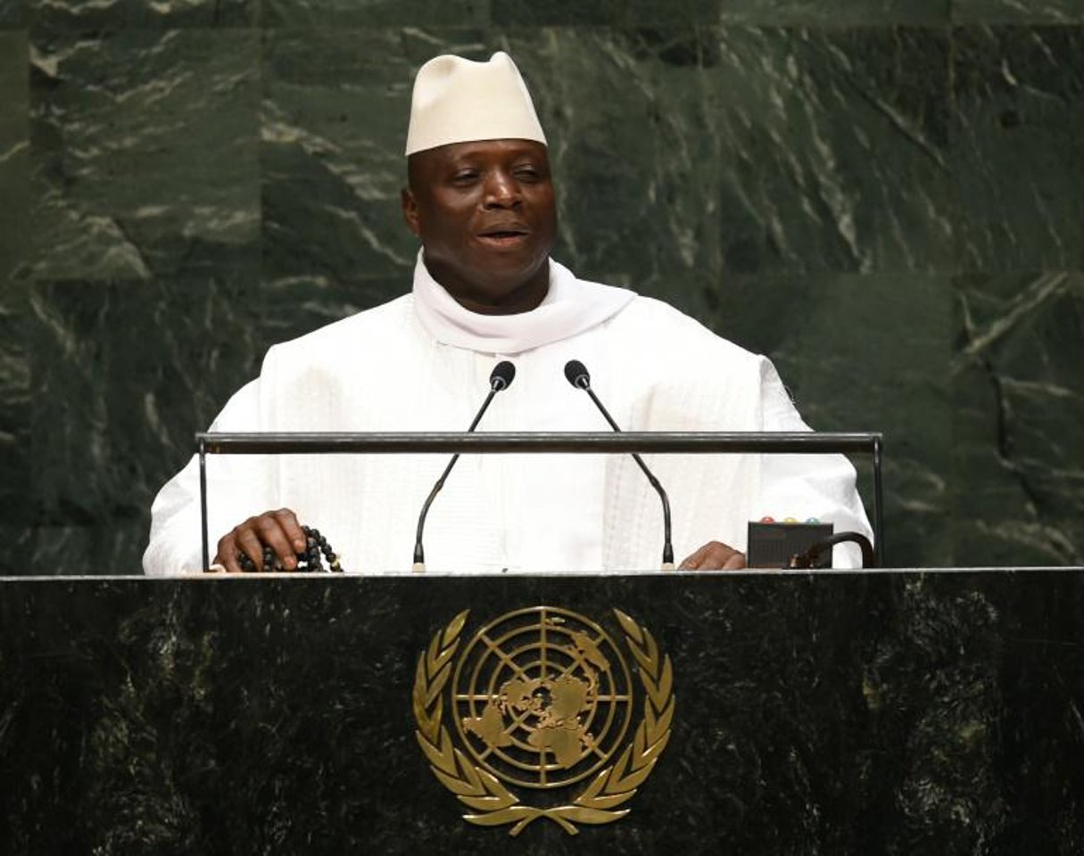 Le président gambien Yahya Jammeh à l’ONU à New York le 25 septembre 2014. © Don Emmert/AFP