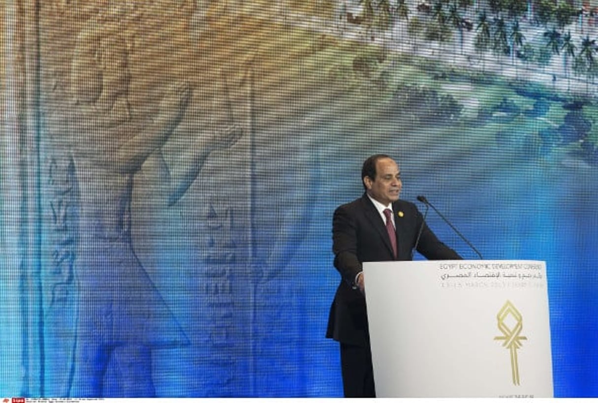 Sissi lors de la Conférence pour le développement économique de l’Egypte, à Charm el-Cheikh, le 13 mars © Brian Snyder/AP