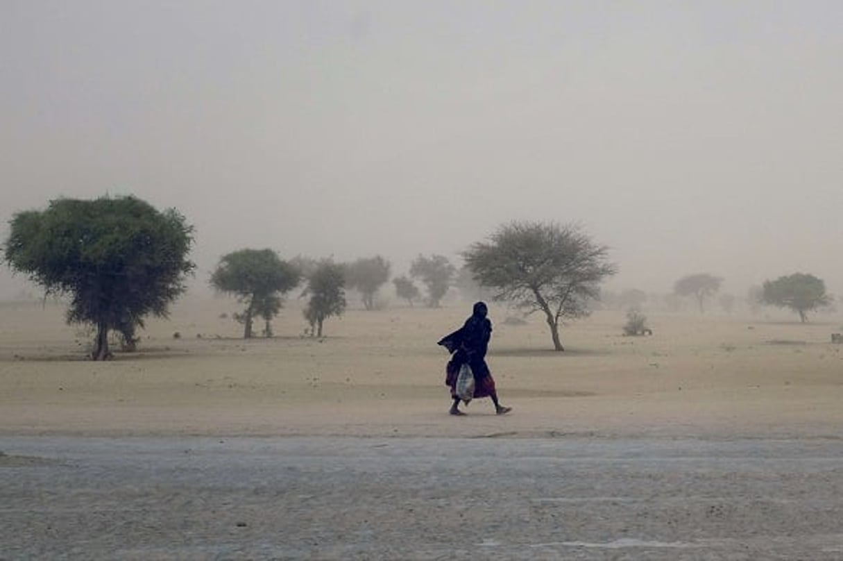 Une femme marche le long du lac Tchad (photo d’illustration). © Jerome Delay/AP/SIPA