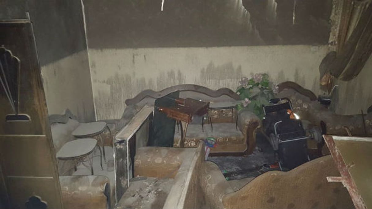 Une photo de la maison après l’incendie, partagée par l’ONG israélienne Rabbis for Human Rights. © Facebook
