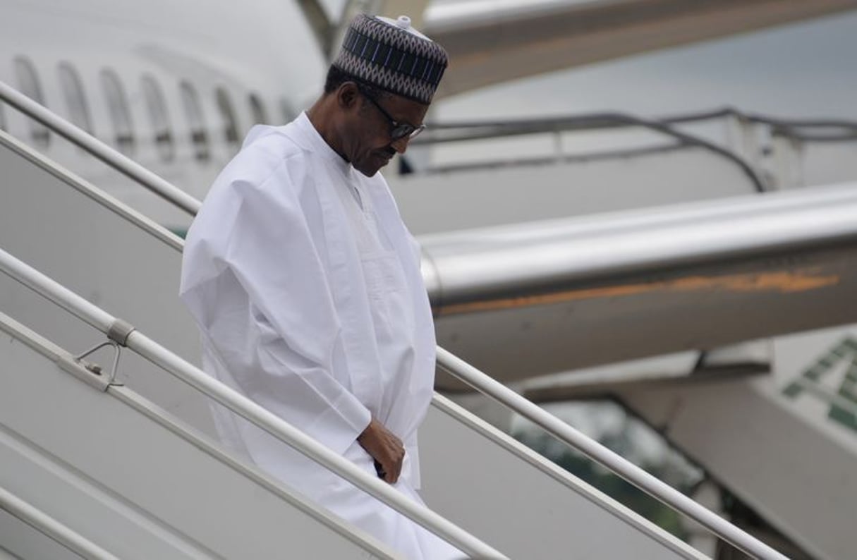 Le président du Nigeria Muhammadu Buhari à son arrivée au Cameroun le 29 juillet. © AFP