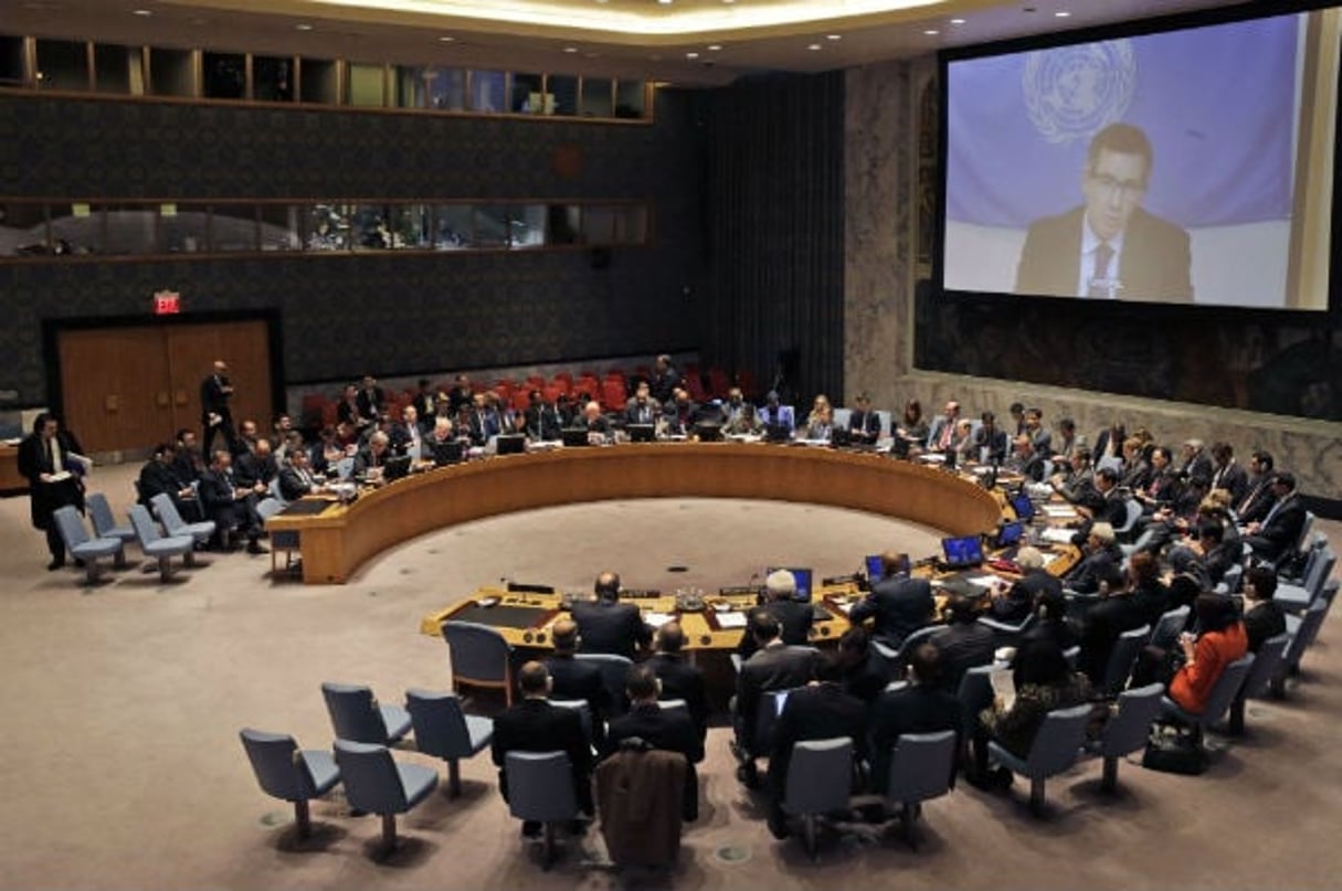 Une réunion du Conseil de sécurité de l’ONU en février 2015. © Mary Altaffer/AP/SIPA