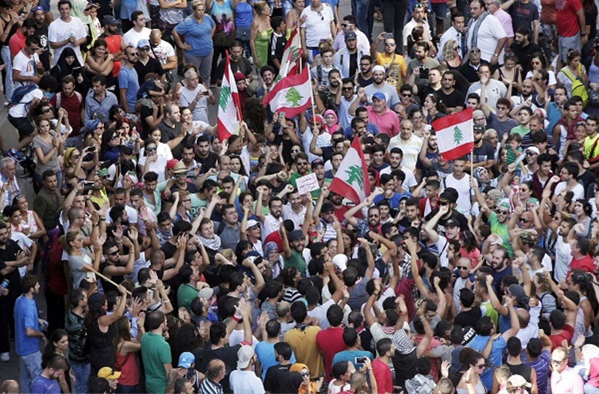 Manifestation à Beyrouth le 23 août 2015 contre la crise des déchets © Bilal Hussein/AP/SIPA