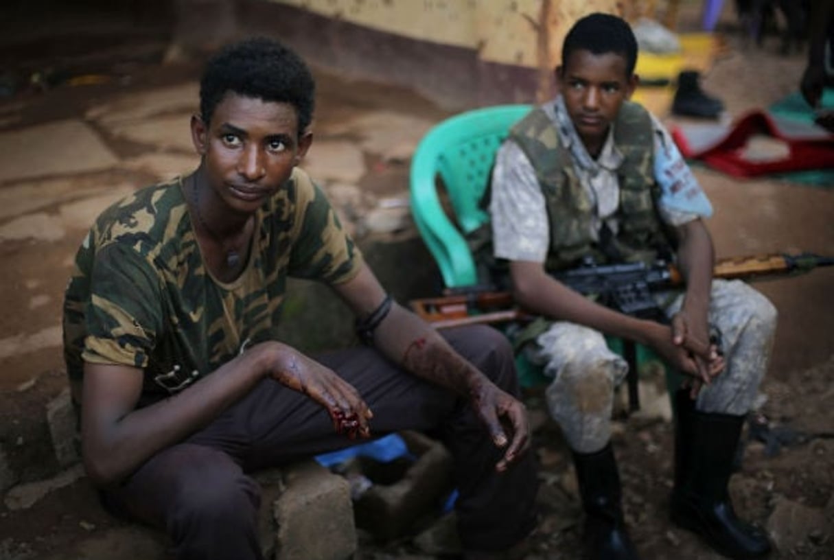 Ex-combattants de la Séléka à Bambari, mai 2014. © Jerome Delay/AP/SIPA