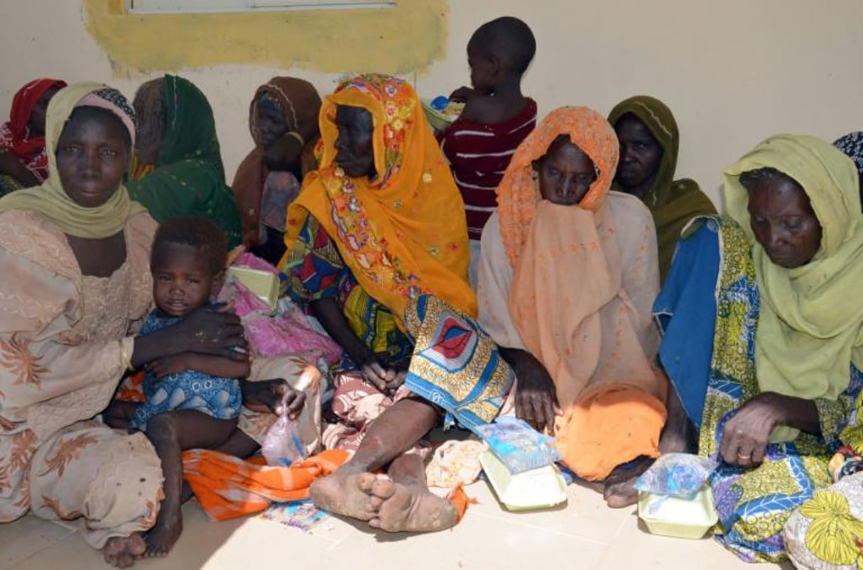 Des rescapés des massacres de Boko Haram, dans le nord-est du Nigeria. © AFP