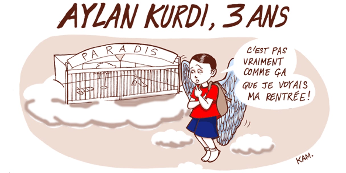 Aylan Kurdi, mort sur une plage en Turquie. © Kam