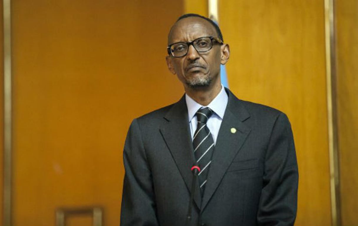 Le président Paul Kagamé, le 16 avril 2015 à Addis Abeba, en Ethiopie. © Zacharias Abubeker/AFP