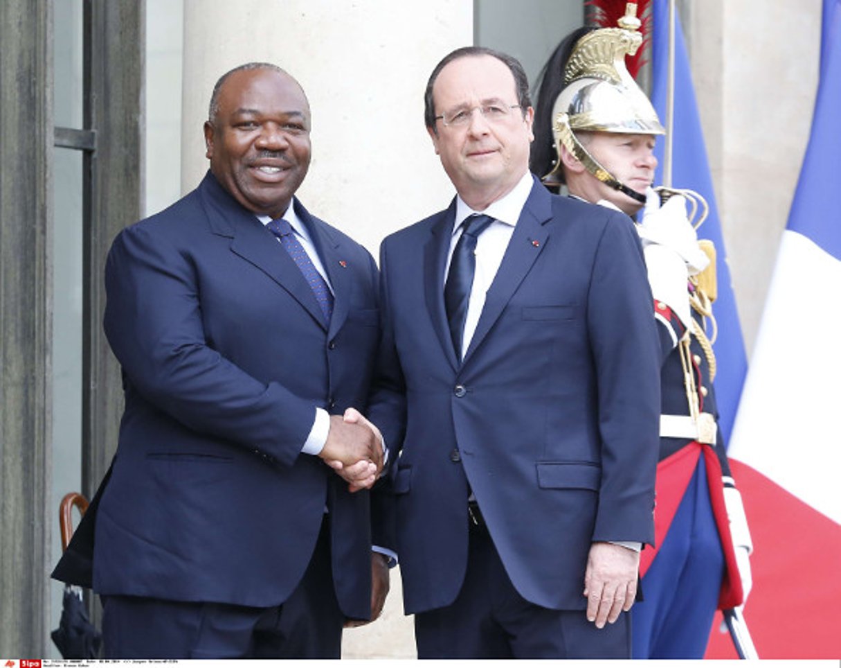 Le président gabonais Ali Bongo Ondimba en visite à l’Élysée, le 8 avril 2014. © Jacques Brinon/AP/SIPA