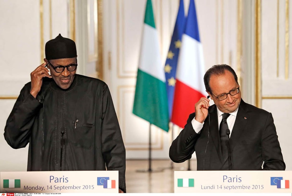 Muhammadu Buhari et François Hollande, le 14 septembre à l’Élysée. © JACQUES BRINON/AP/SIPA