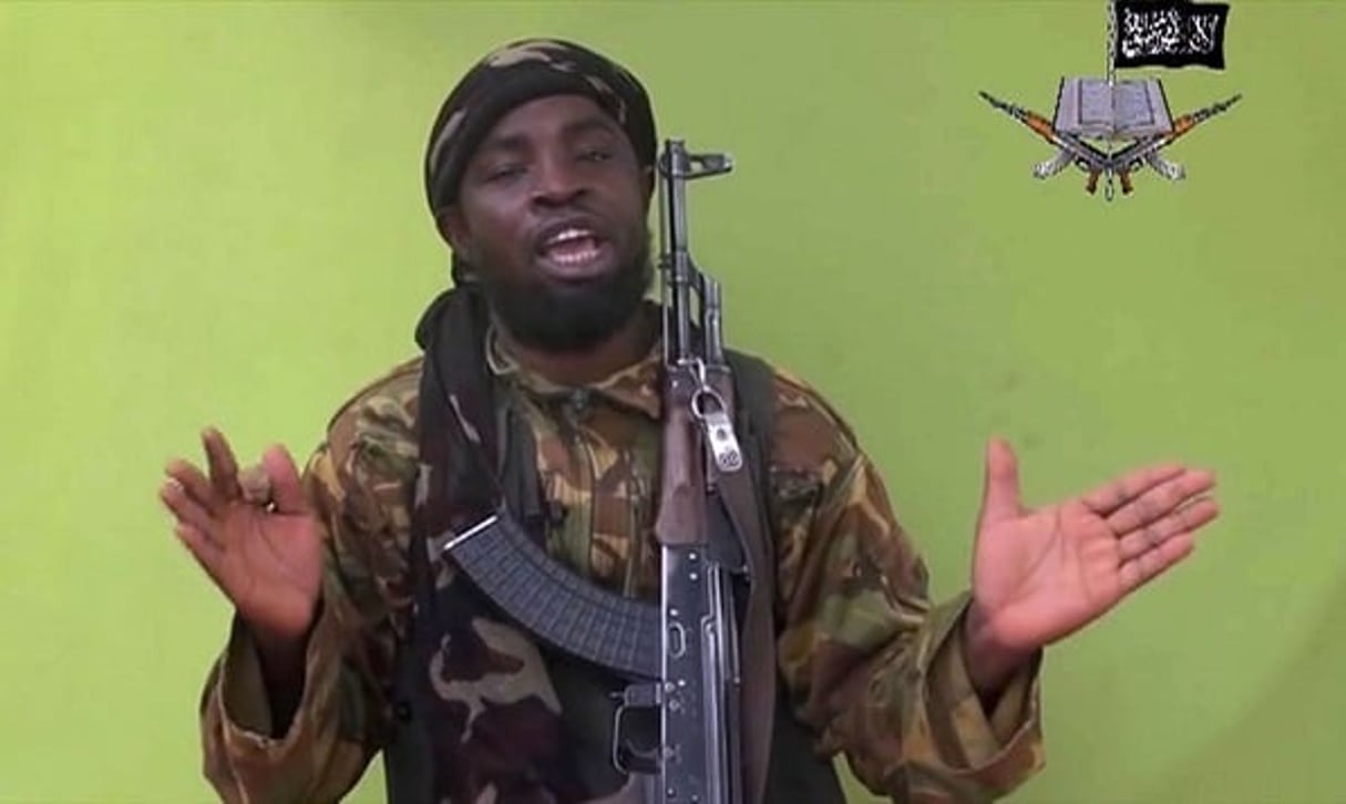 Une vidéo mettant en scène Abubakar Shekau, en mai 2014. © AP/SIPA