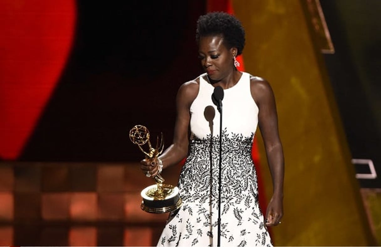 La comédienne Viola Davis, lors de son sacre aux Emmy awards, le 20 septembre 2015. © Chris Pizzello/AP/SIPA