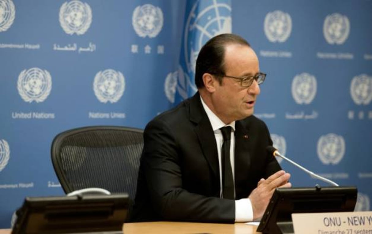 Le président François Hollande, lors d’un sommet de l’ONU sur les objectifs du développement durable, le 27 septembre 2015 à New-York. © Alain Jocard/AFP