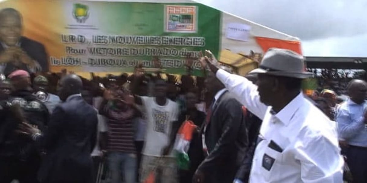 Alassane Ouattara à Daloa, le 27 septembre 2015. © Capture d’écran / J.A.