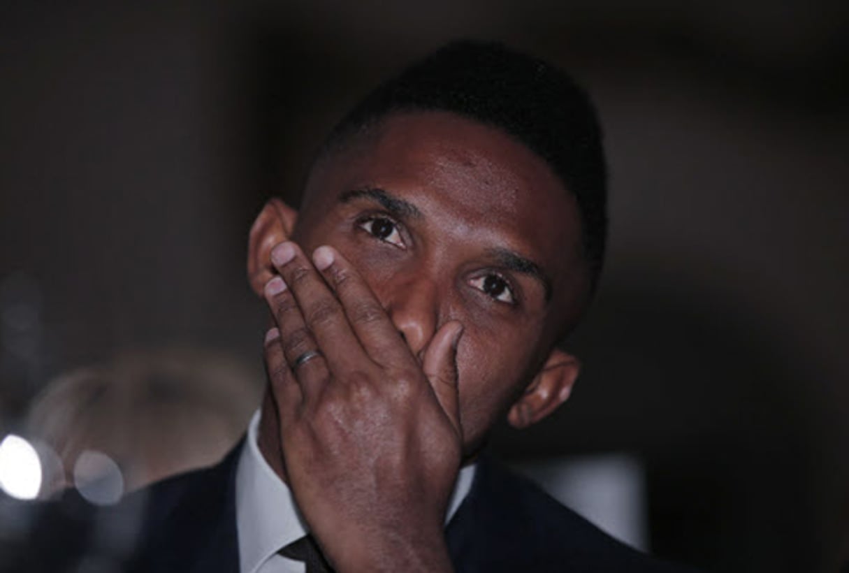 Le footballeur camerounais Samuel Eto’o. © Lefteris Pitarakis/AP/SIPA