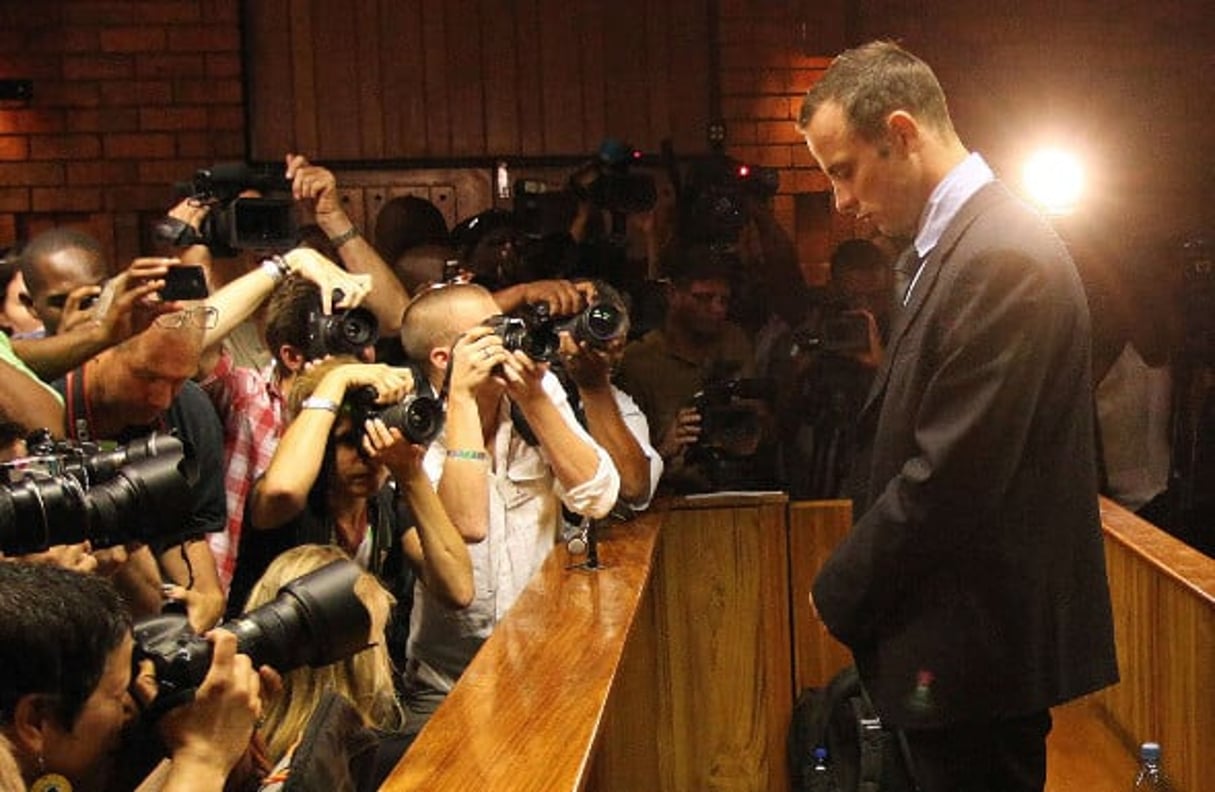 Oscar Pistorius a été placé en liberté surveillé le 19 octobre 2015. © Themba Hadebe/AP/SIPA