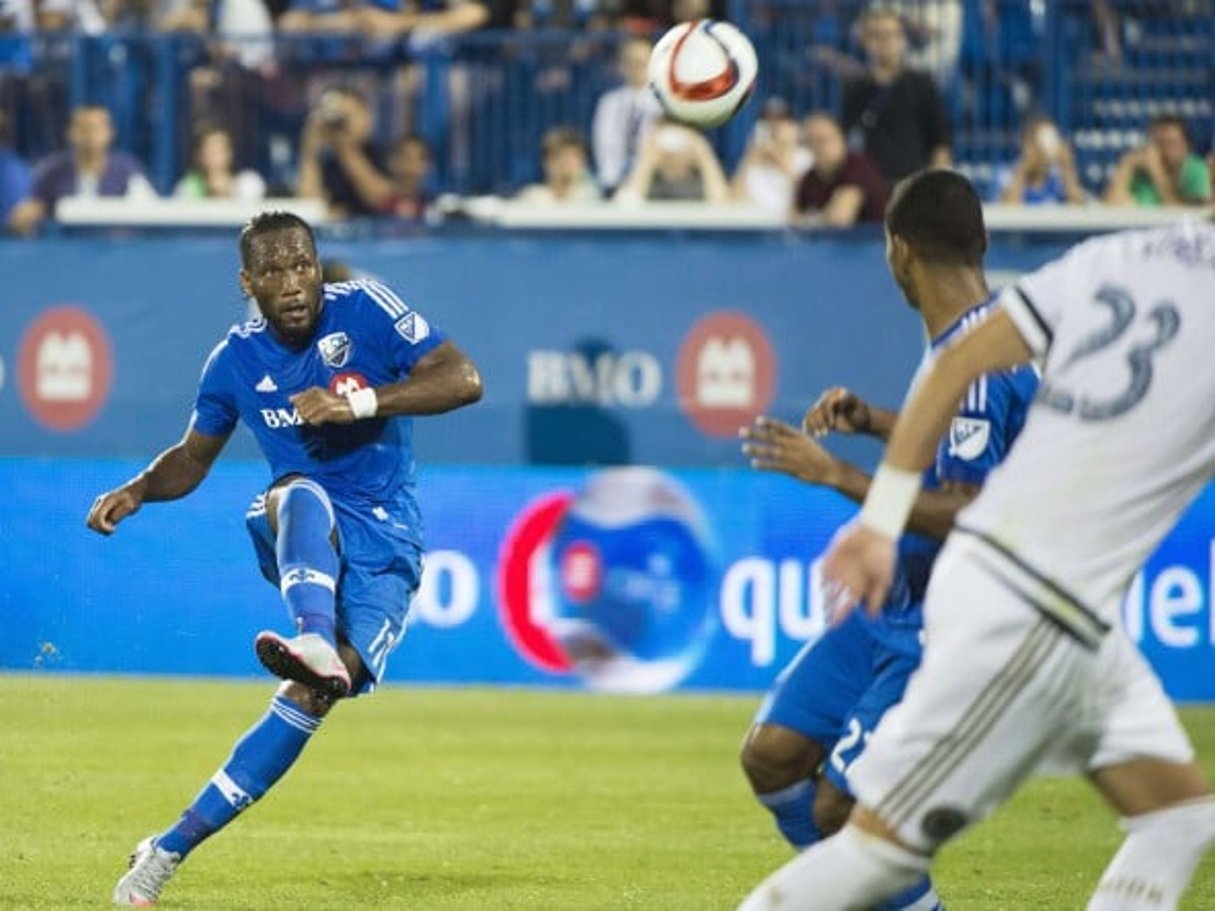 Didier Drogba face à Philadelphia Union, le 22 août 2015 à Montréal. © Graham Hughes/AP/SIPA