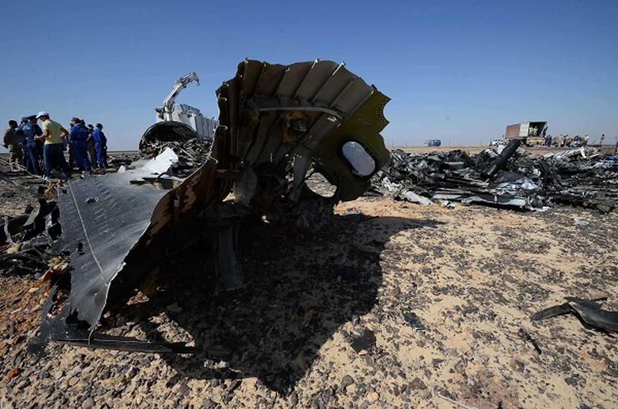 Les lieux du crash de l’avion russe dans le Sinaï. © Uncredited/AP/SIPA