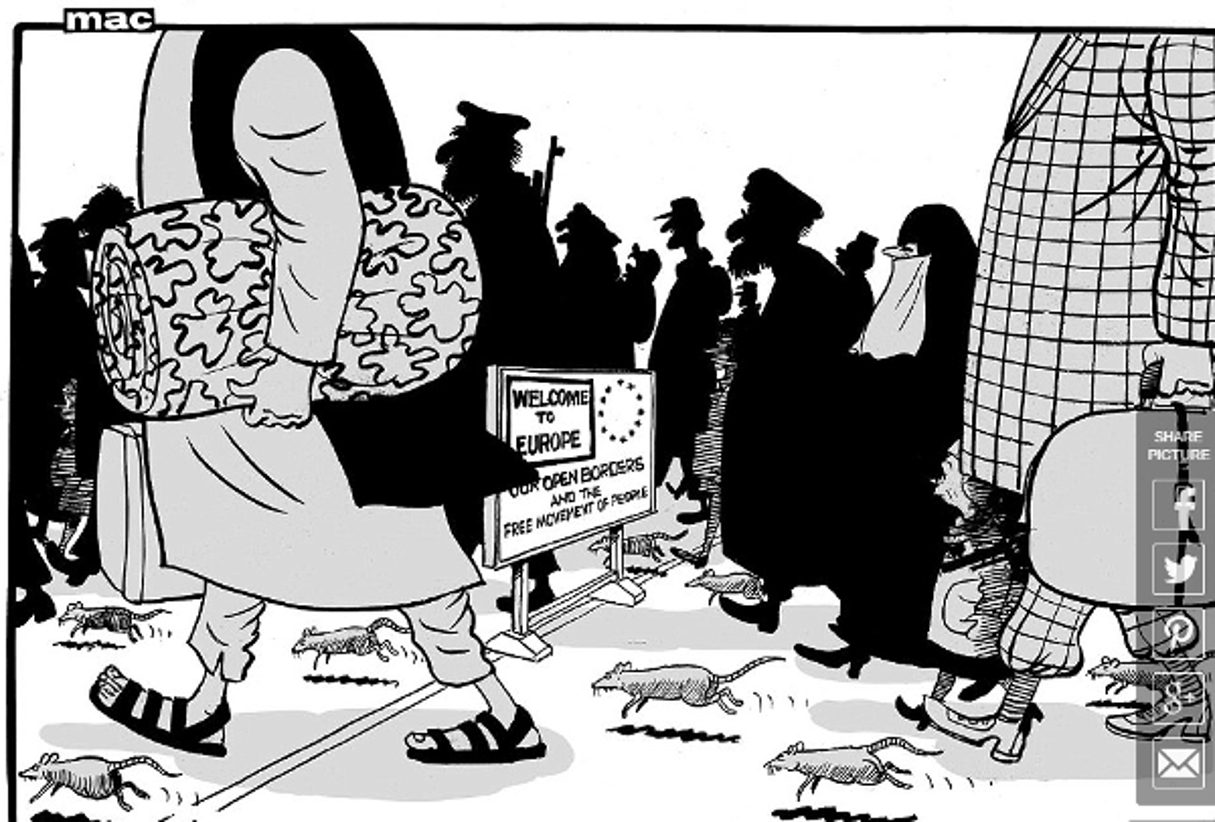 Capture d’écran du dessin du jour publié le 17 novembre 2015 sur le site de Daily Mail. © Capture d’écran/J.A