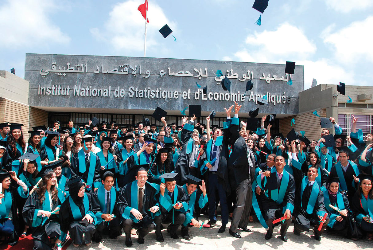Diplômés de l’Institut national de statistiques et d’économie appliquée de Rabat. © Insea