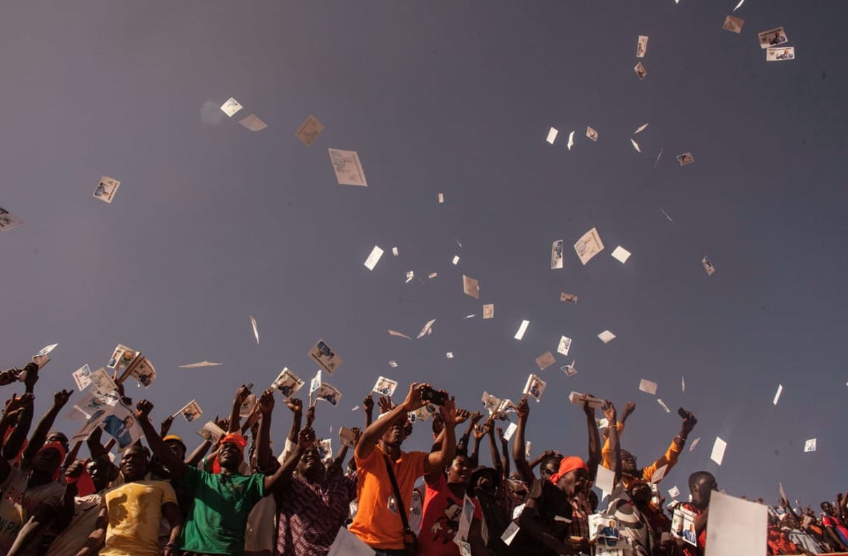 Des partisans de Roch Marc Christian Kaboré, le 27 novembre 2015 à Ouagadoudou. © Theo Renaut/AP/SIPA