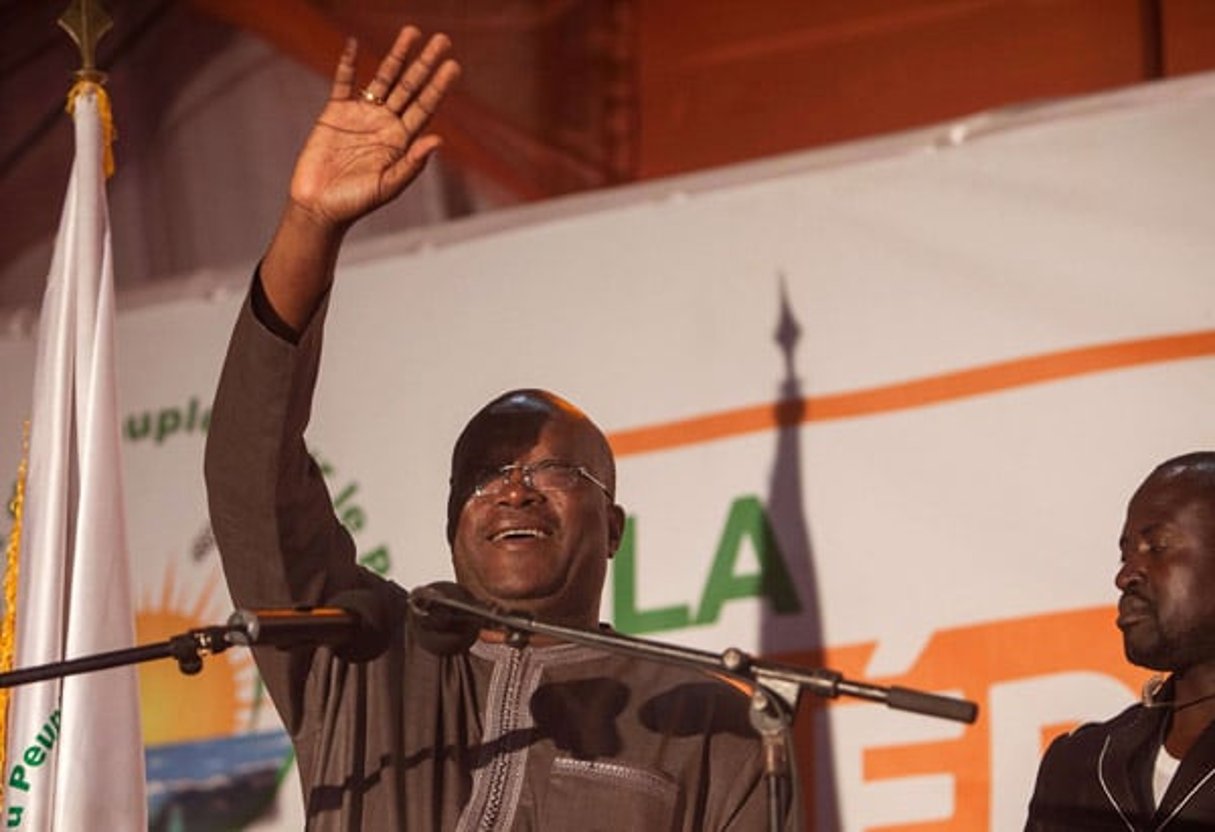 Roch Kaboré, après l’annonce des premiers résultats, le 1er décembre 2015, à Ouagadougou © Theo Renaut/AP/SIPA