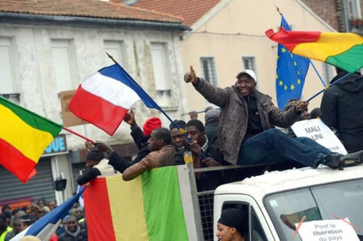 Des maliens à Montreuil (France) lors d’une manifestation, en janvier 2013 © Miguel Medina/AFP