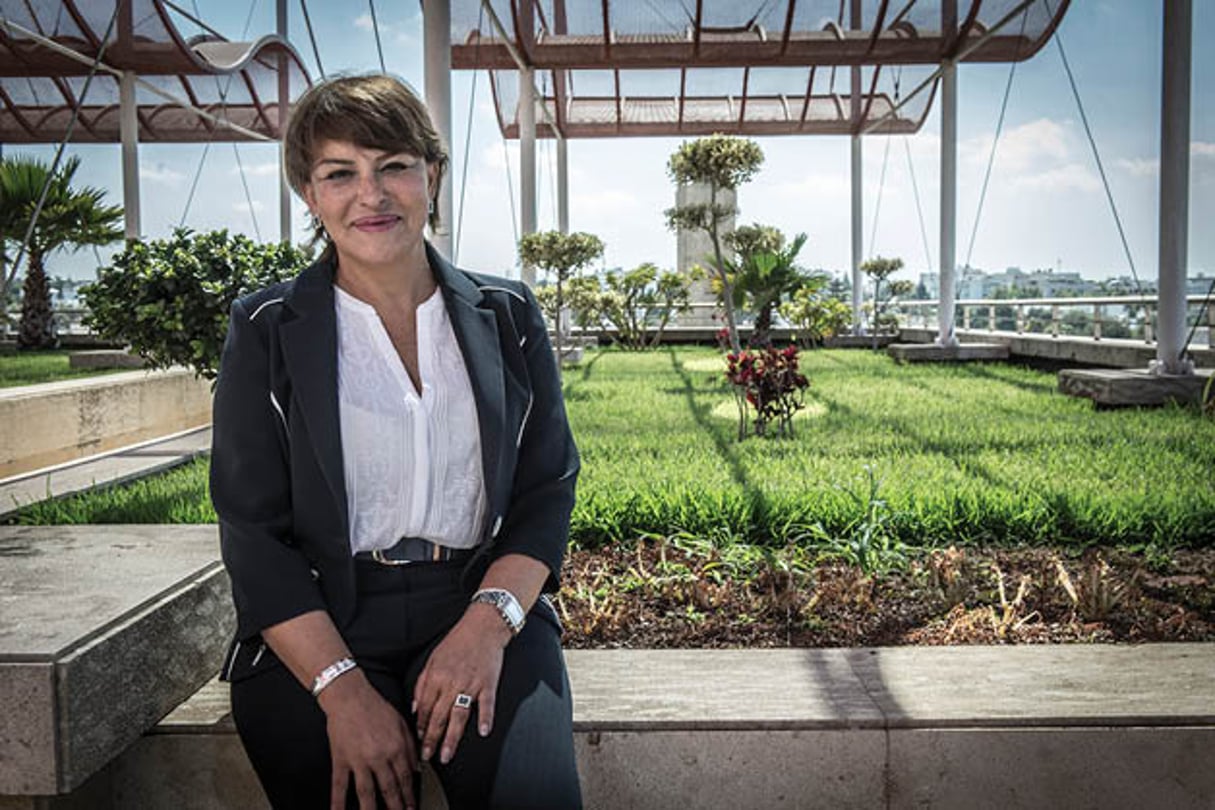 À la terrasse de son bureau, à Rabat, en 2014. © DR