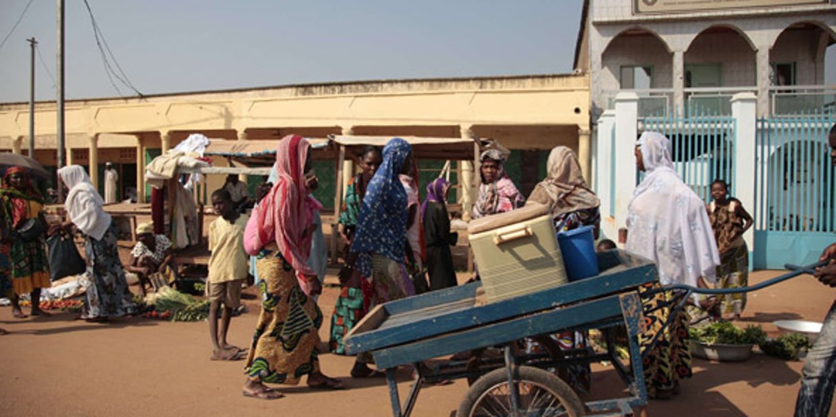 Une rue du quartier PK5, à Bangui, en novembre 2015. © Lekan Oyekanmi / AP / SIPA