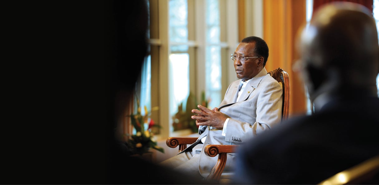 Le chef de l’État tchadien, à N’Djamena. © VINCENT FOURNIER/J.A.