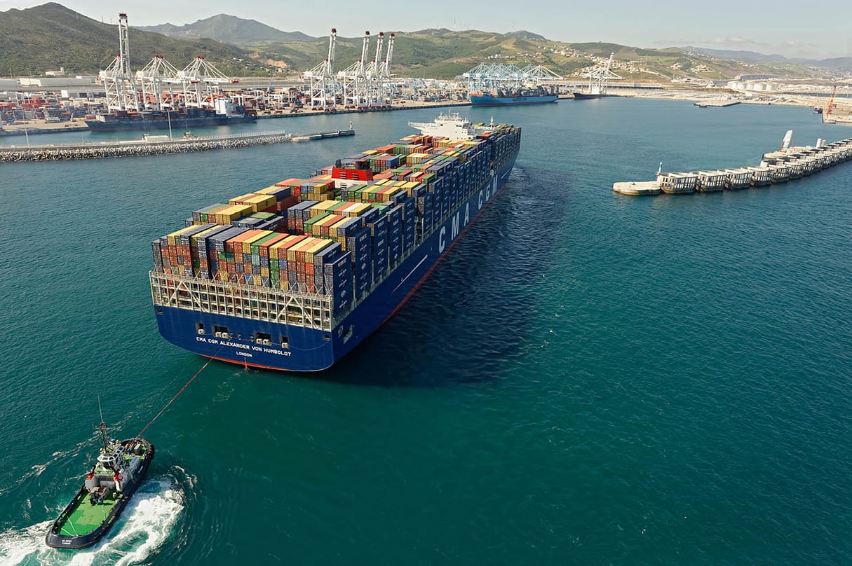 Le port a atteint sa capacité maximale de 3 millions d’EVP. Une extension est en cours. © TANGER MED