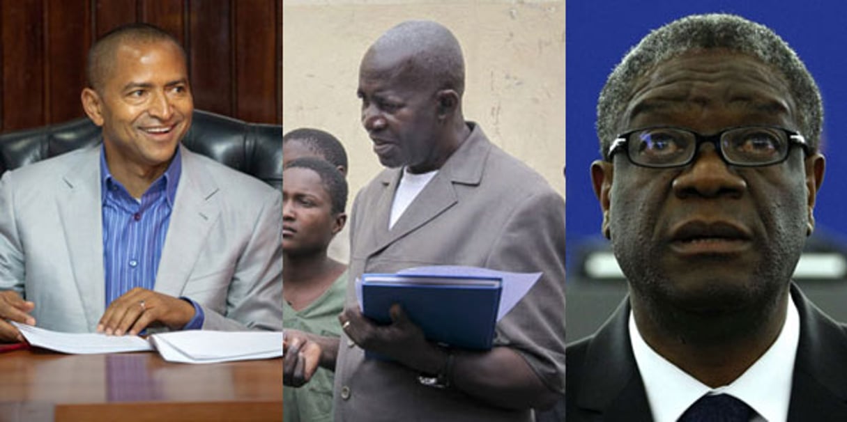 Moïse Katumbi, Pierre Claver Mbonimpa, Denis Mukwege. © AP/SIPA