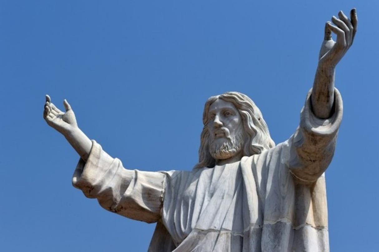 Statue représentant Jésus, inaugurée le 1° janvier à Abajah, dans le sud-est du Nigeria. © AFP