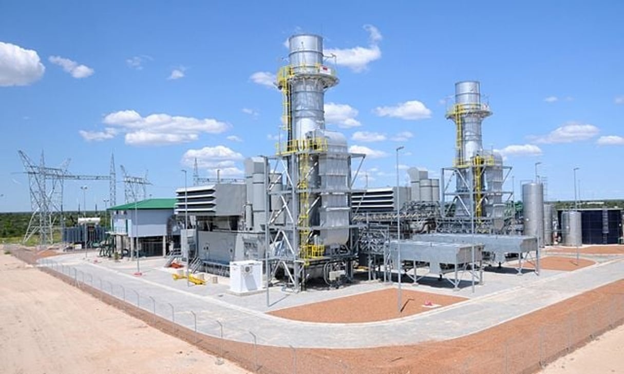 Vue d’une centrale électrique alimentée au gaz au Botswana.